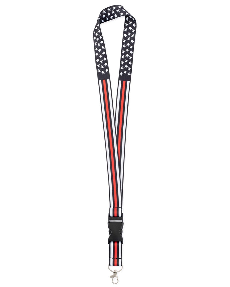 Great 1 Thin Red Line American Flag Office Lanyard - Badge and ID Holder - Image 5