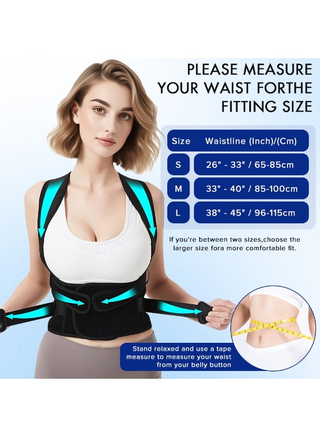 Naxifly Back Brace,Upgraded Full Back Brace Support, Posture Corrector for Women and Men, Adjustable Shoulder Straightener for Improving Back Posture, Relieves pain, Lumbar,Shoulder Pain (Black) - Image 5