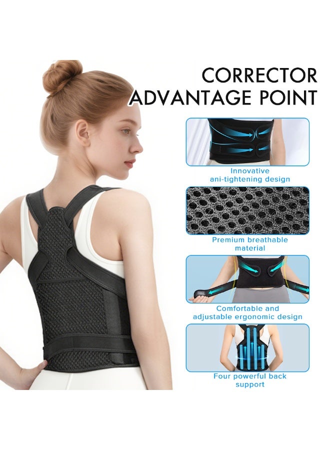 Naxifly Back Brace,Upgraded Full Back Brace Support, Posture Corrector for Women and Men, Adjustable Shoulder Straightener for Improving Back Posture, Relieves pain, Lumbar,Shoulder Pain (Black) - Image 2