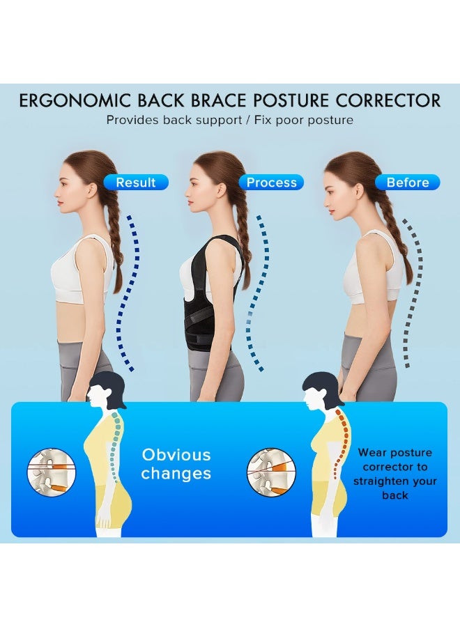 Naxifly Back Brace,Upgraded Full Back Brace Support, Posture Corrector for Women and Men, Adjustable Shoulder Straightener for Improving Back Posture, Relieves pain, Lumbar,Shoulder Pain (Black) - Image 3