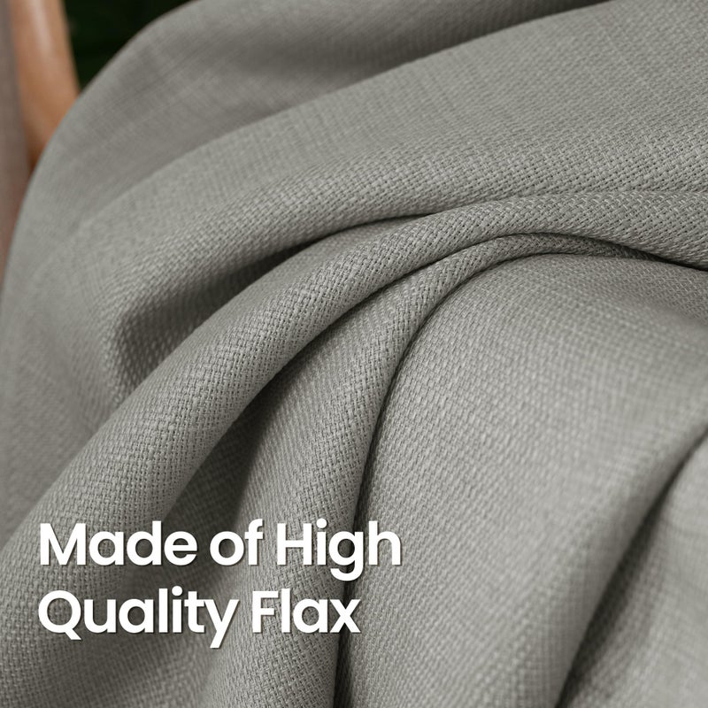 BGment الستائر القصيرة القصيرة لغرفة النوم 54 بوصة بطول الستائر الكتان فو لنوافذ صغيرة جروميت غير مشي - Image 4