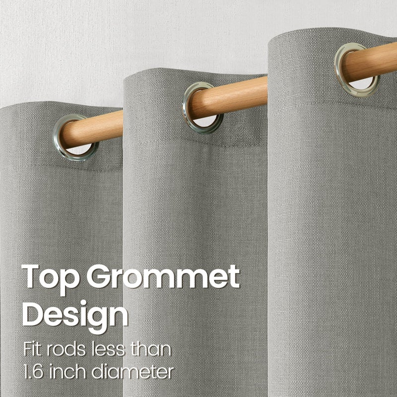 BGment الستائر القصيرة القصيرة لغرفة النوم 54 بوصة بطول الستائر الكتان فو لنوافذ صغيرة جروميت غير مشي - Image 5
