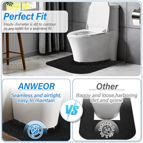 ANWEOR 4 Pack Toilet Mats,Upgrade Toilet Floor Protector from Urine,Toilet Rugs U Shaped Washable,Toilet Mats for Bathroom,Around Toilet Floor Protector,Potty Training Mats for Bathroom - Image 5