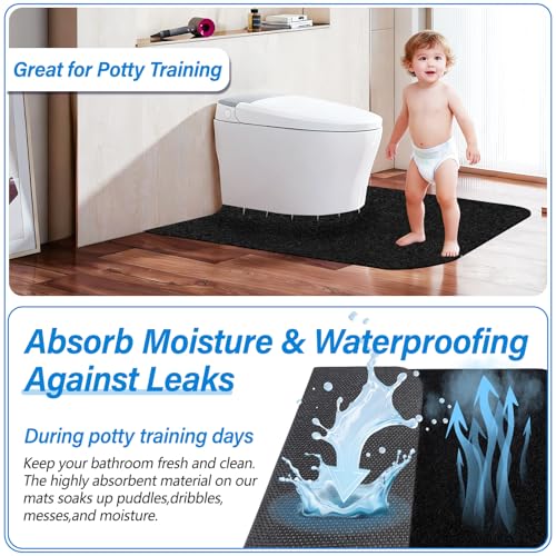 ANWEOR 4 Pack Toilet Mats,Upgrade Toilet Floor Protector from Urine,Toilet Rugs U Shaped Washable,Toilet Mats for Bathroom,Around Toilet Floor Protector,Potty Training Mats for Bathroom - Image 4
