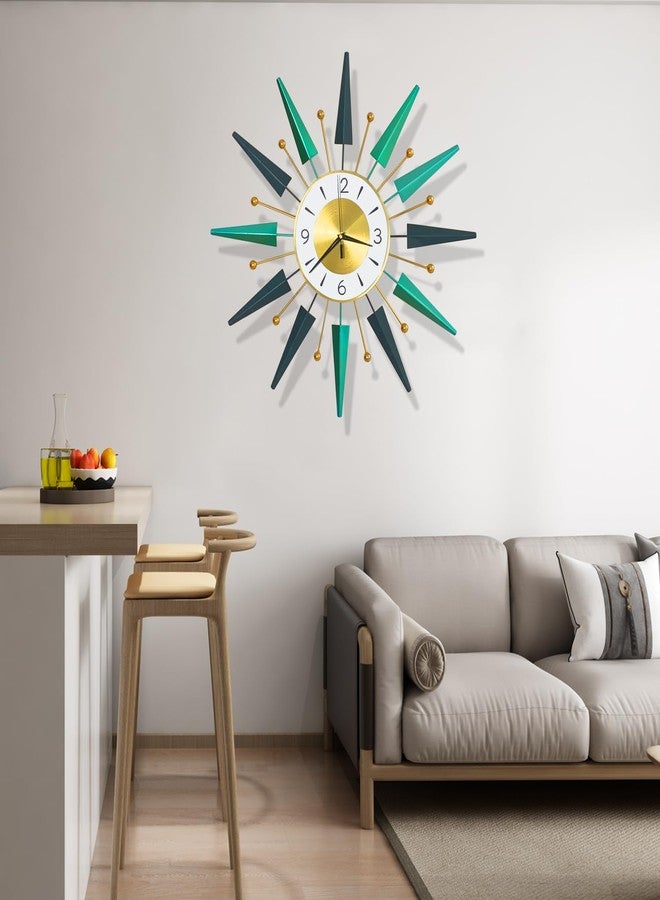 SHUNZY Mid Century Silent Non-Ticking Big Clocks,23.6 inch Large Wall Clock Metal Decorative, Modern Home Decorations for Living Room,Bedroom,Dining Room, Office - Image 4