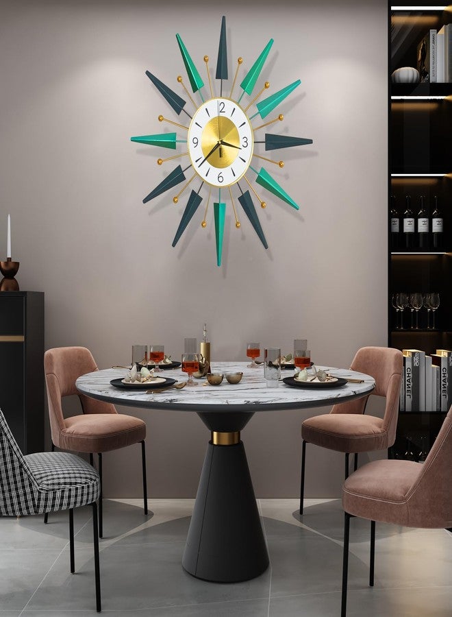 SHUNZY Mid Century Silent Non-Ticking Big Clocks,23.6 inch Large Wall Clock Metal Decorative, Modern Home Decorations for Living Room,Bedroom,Dining Room, Office - Image 5