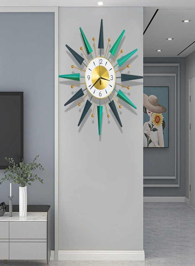 SHUNZY Mid Century Silent Non-Ticking Big Clocks,23.6 inch Large Wall Clock Metal Decorative, Modern Home Decorations for Living Room,Bedroom,Dining Room, Office - Image 1