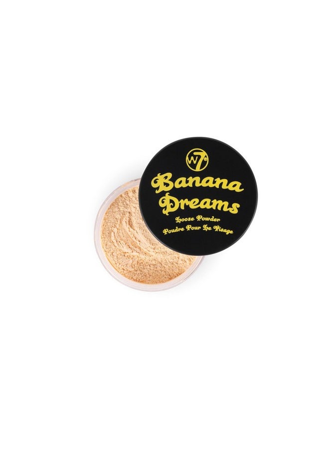 دبليو 7 - بودرة تثبيت سائبة من W7 Banana Dreams - بودرة صفراء خفيفة الوزن ومطفية لجميع ألوان البشرة - عبوة من قطعتين - Image 1