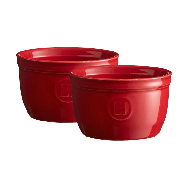مجموعة ramekin من إميل هنري مصنوعة في فرنسا 5 أونصات من 2 35 × 2 باللون الأحمر البورغندي