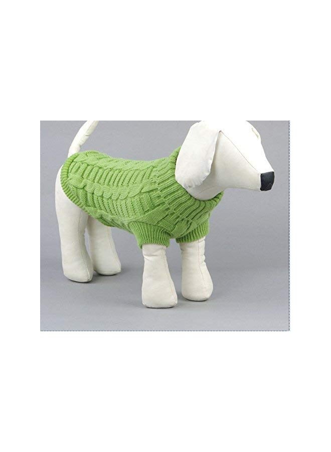 Green Tiger Pet Cats Sweater Aran Pullover Knitted Doggie Kitty Clothes Solid Colors for Kitten Chihuahua Pug (Green, S) - Image 3