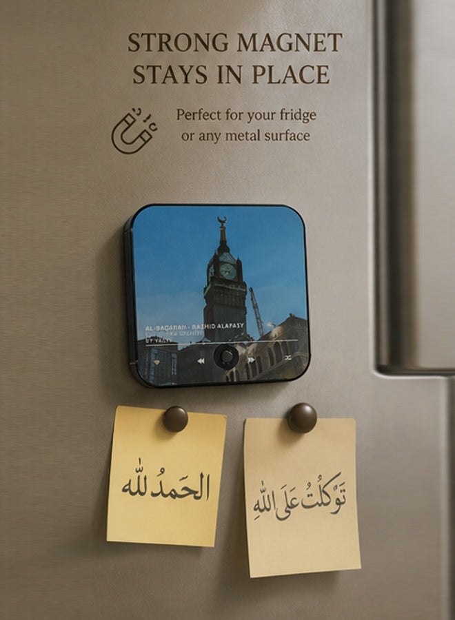 Mini Magnetic Fridge Quran Speaker, Makkah Clock Tower Design Portable Bluetooth MP3 Audio Player, Islamic Decor Spiritual Gift - Image 2