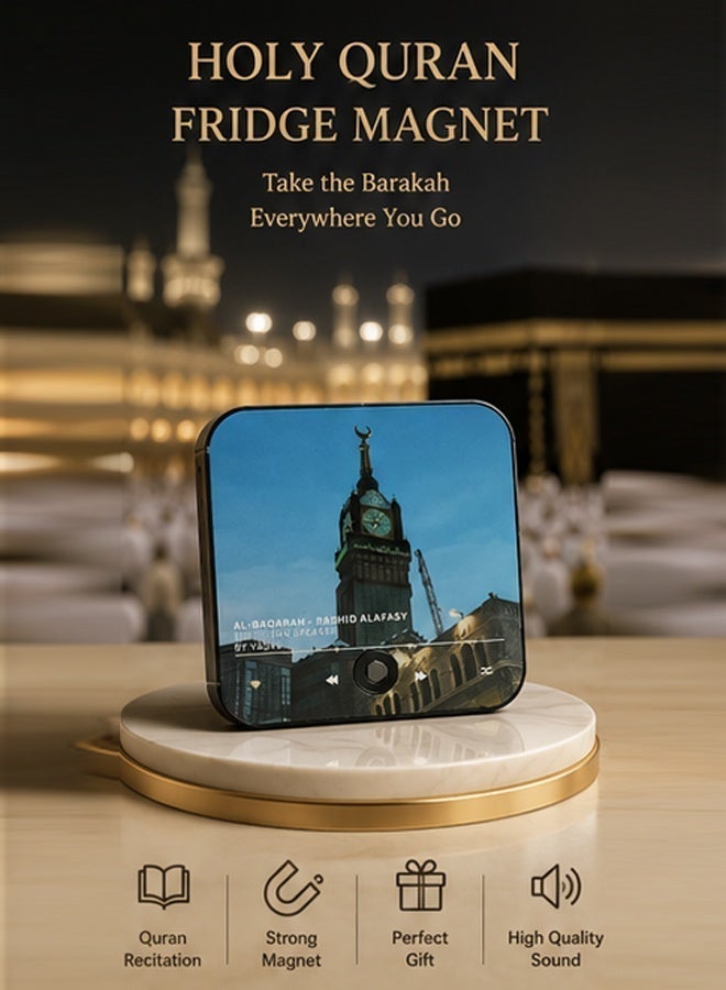 Mini Magnetic Fridge Quran Speaker, Makkah Clock Tower Design Portable Bluetooth MP3 Audio Player, Islamic Decor Spiritual Gift - Image 4