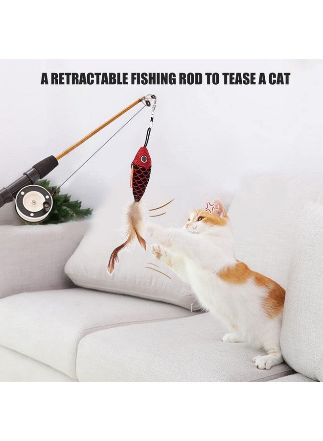 Sorandy Interactive Cat Teaser Wand Toys Retractable Fishing Pole Funny Cat Stick Playing Toy Pet Companion Cattraction Toys with Dangler for Indoor Cats Kitten Play Chase Exercise - Image 3