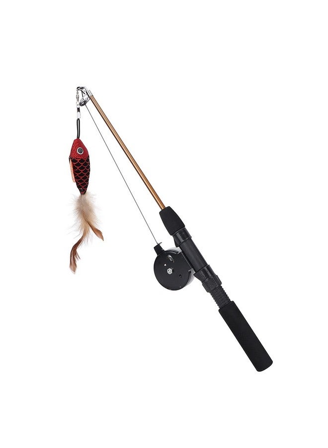 Sorandy Interactive Cat Teaser Wand Toys Retractable Fishing Pole Funny Cat Stick Playing Toy Pet Companion Cattraction Toys with Dangler for Indoor Cats Kitten Play Chase Exercise - Image 5