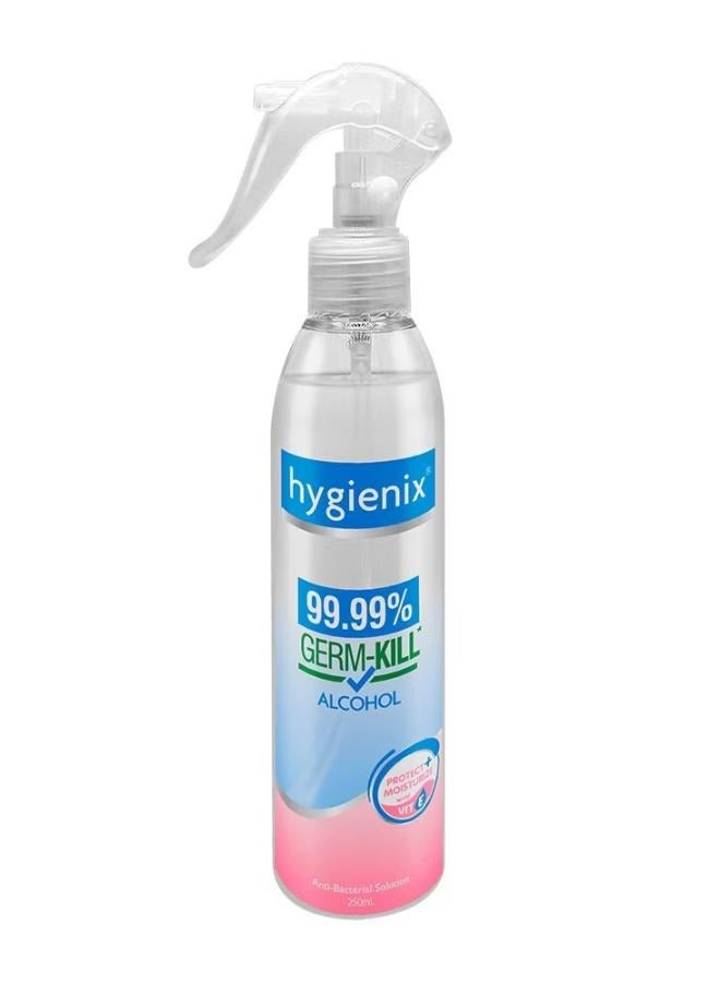 hygienix Anti-Bacterial Solution Sprayer 99.99% Germ Protection With Moisturizing Power Keep Skin Soft & Fragrantly Smooth 250 ml 