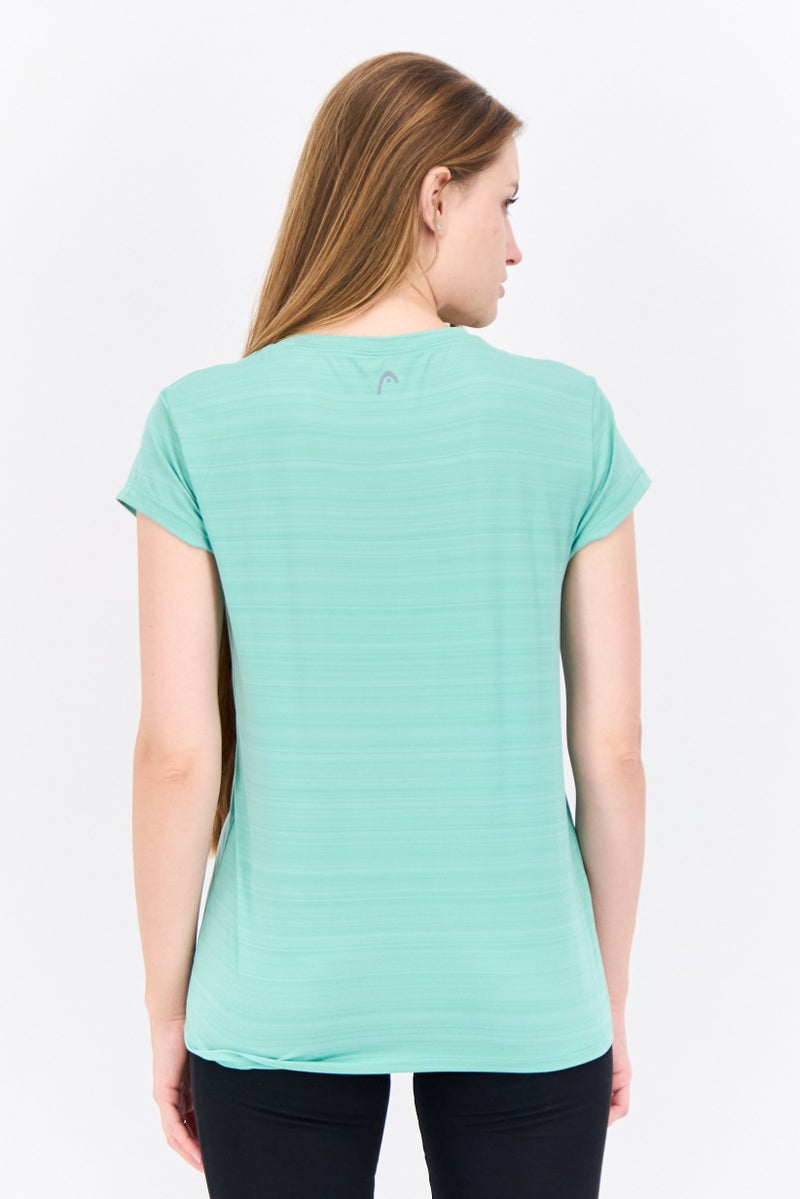 HEAD Women Sportswear Fit Short Sleeves Training T-Shirt, Green  - Image 4