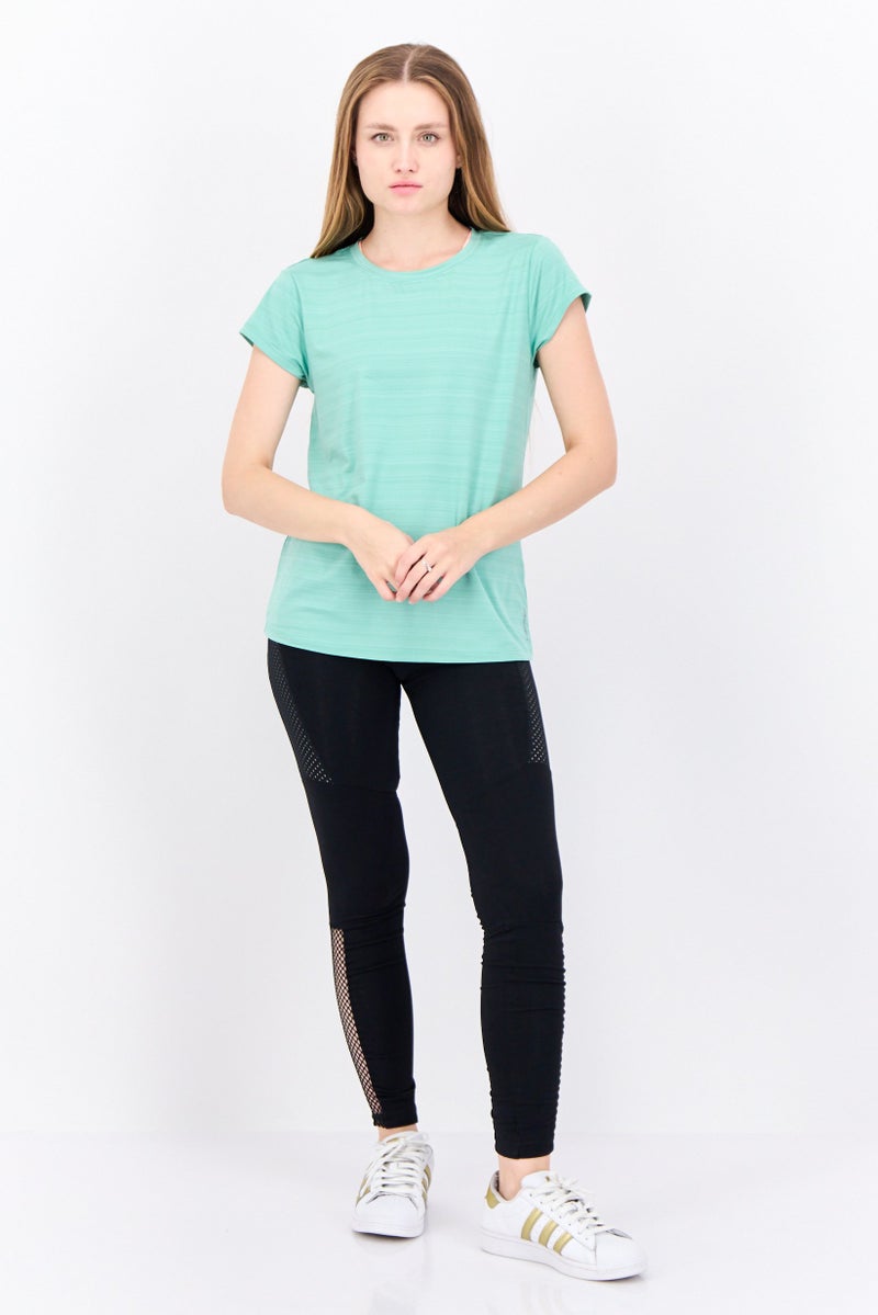 HEAD Women Sportswear Fit Short Sleeves Training T-Shirt, Green  - Image 3