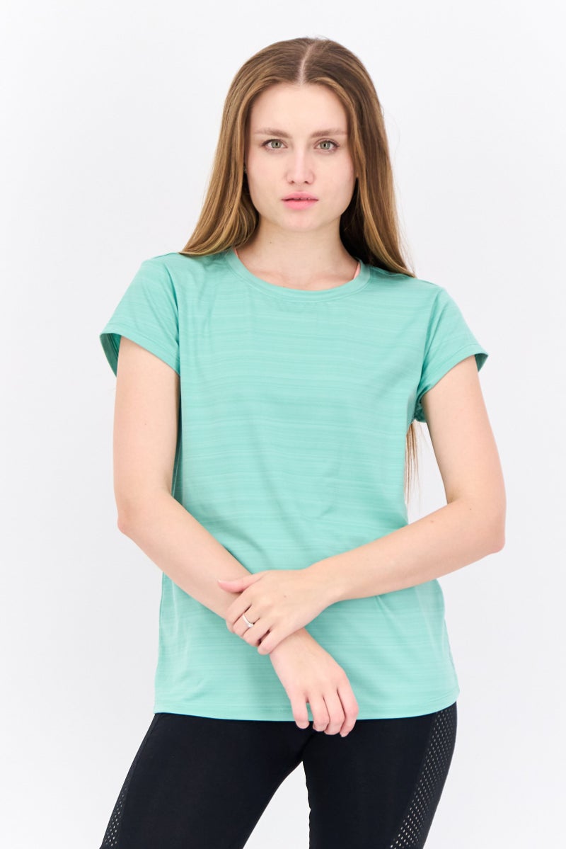 HEAD Women Sportswear Fit Short Sleeves Training T-Shirt, Green  - Image 1