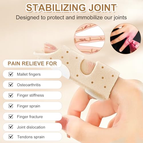 CoolShef Finger Splint - Universal Beige Straightener Brace for Broken, Sprained, Trigger Finger, Arthritis & Tendinitis Relief - Thumb Support for Middle, Index, or Ring Finger - Image 4