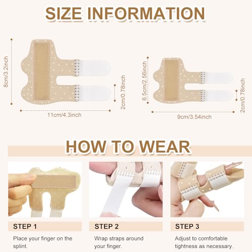 CoolShef Finger Splint - Universal Beige Straightener Brace for Broken, Sprained, Trigger Finger, Arthritis & Tendinitis Relief - Thumb Support for Middle, Index, or Ring Finger - Image 2