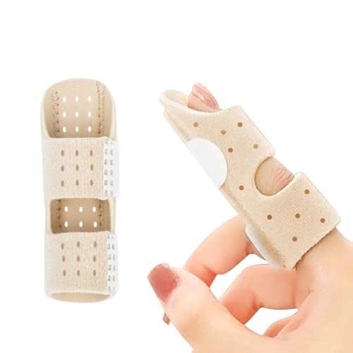 CoolShef Finger Splint - Universal Beige Straightener Brace for Broken, Sprained, Trigger Finger, Arthritis & Tendinitis Relief - Thumb Support for Middle, Index, or Ring Finger - Image 1