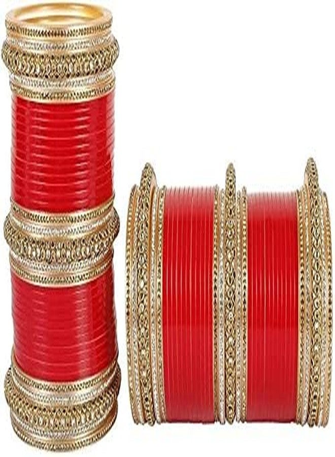 BANGLESKART بانجلسكارت: طقم تشورا أحمر بتصميم أنيق للعروس | طقم تشورا بنجابي أنيق للنساء - Image 4