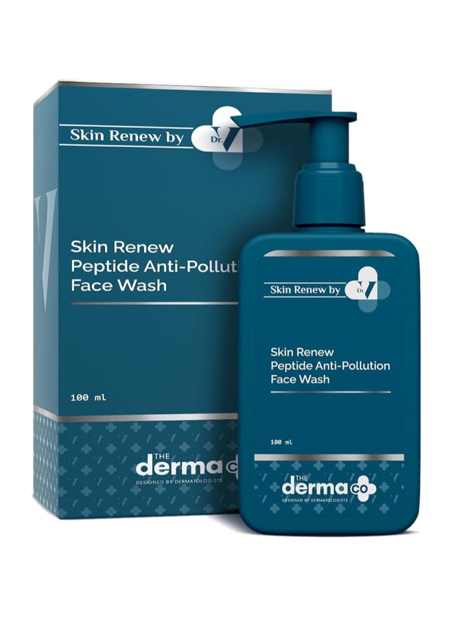 ذا ديرما كو The Derma Co. X Dr.V غسول الوجه المضاد للتلوث بالببتيد للبشرة مع الببتيدات والنياسيناميد - 100 مل| 0.5% حمض الساليسيليك | التقشير|تنظيف لطيف وعميق - Image 1