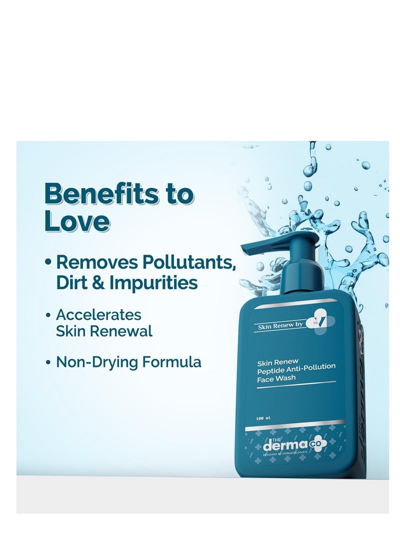 THE derma Co The Derma Co. X Dr.V Skin Renew Peptide Anti-Pollution Face Wash With Peptides & Niacinamide-100Ml| 0.5% Salicylic Acid | Exfoliation|Gentle & Deep Cleansing  - Image 5