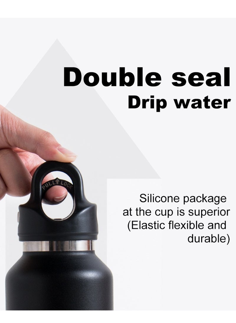 RevoMax Vacuum Insulated Flask with Twist Free Cap,Onyx Black 32oz/ 950ml.