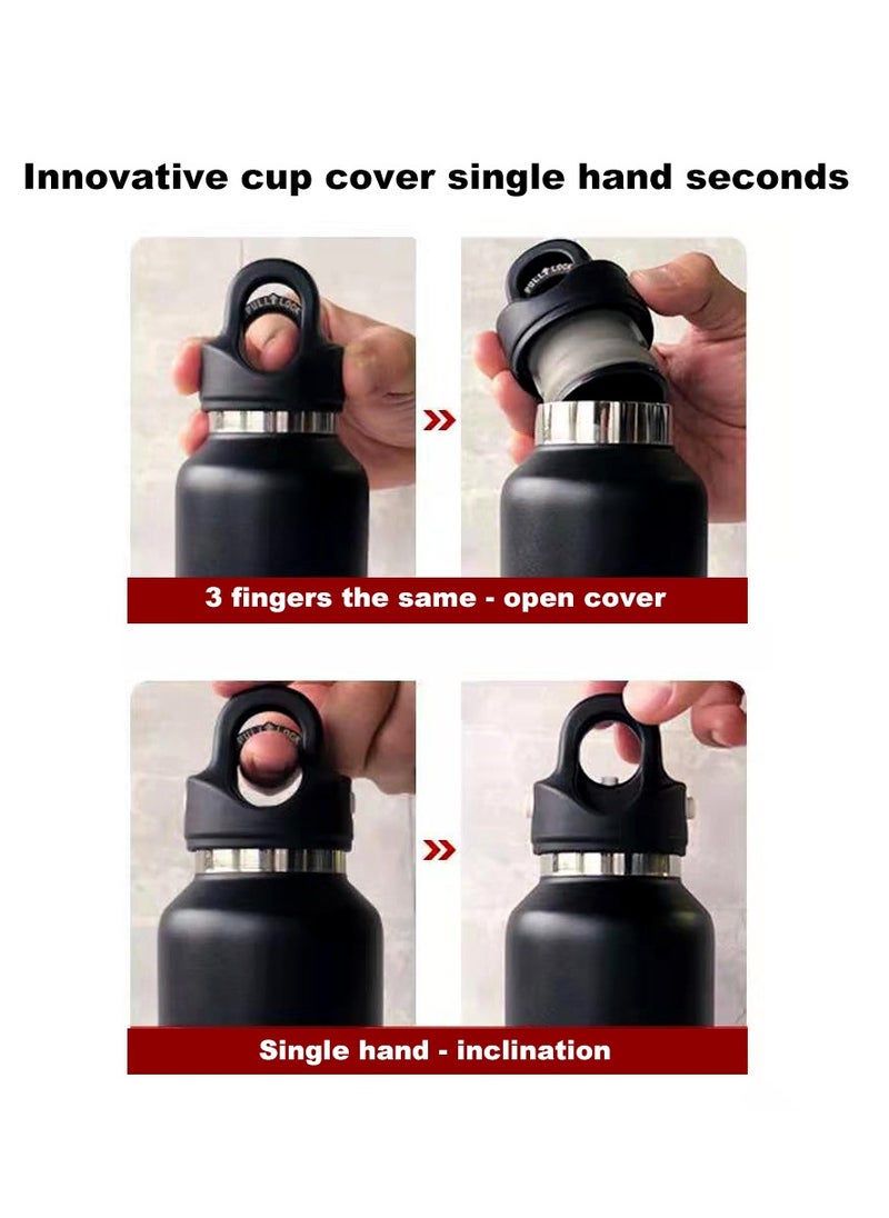 RevoMax Vacuum Insulated Flask with Twist Free Cap,Onyx Black 32oz/ 950ml.