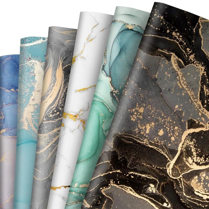 VRB DecTM 10 Pcs Gift Wrapping Paper Sheet For Boxes/Gift Papers Sheets/Gift Wrapper/Gift Packing Material Wrapping Paper for Gift Packing Birthday,Anniversary,Diwali,Christmas. (I love U Desugn 10 Sheets With Gift Cards) - Image 1