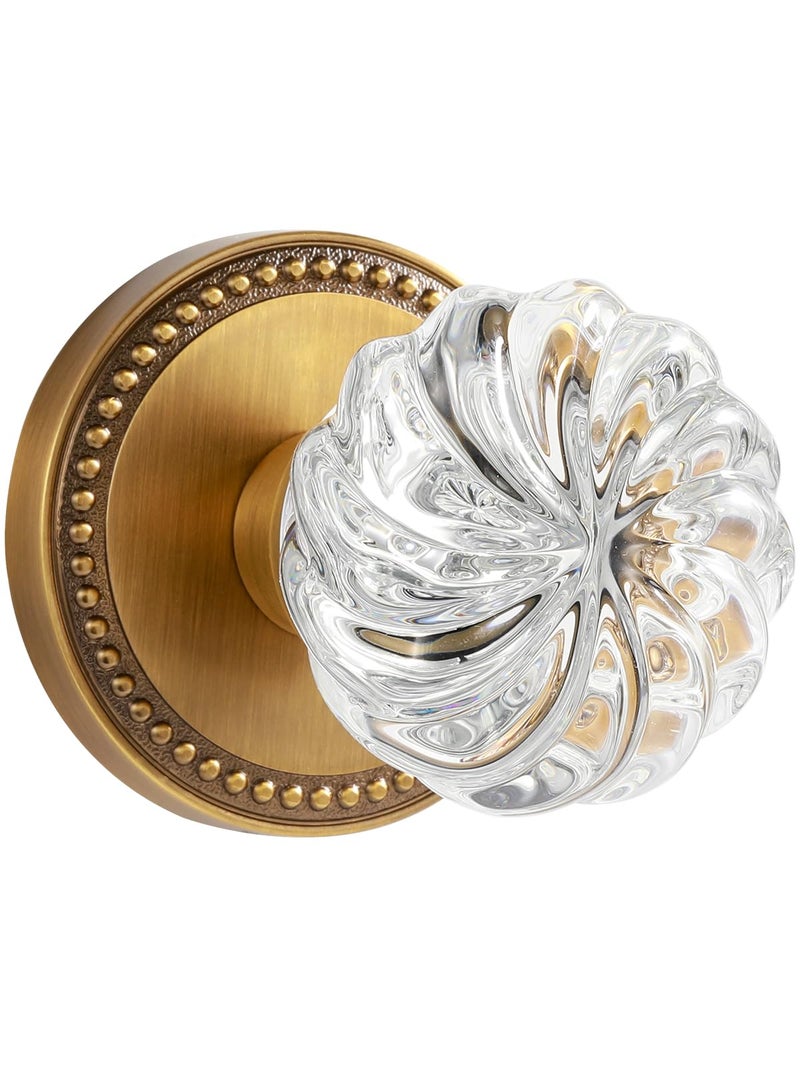 SORWDUERM 2 Pack Crystal Door Knobs Antique Brass Door Knob Dummy Door Knobs Glass Interior Dummy Handle Single Sided Decorative - Image 2