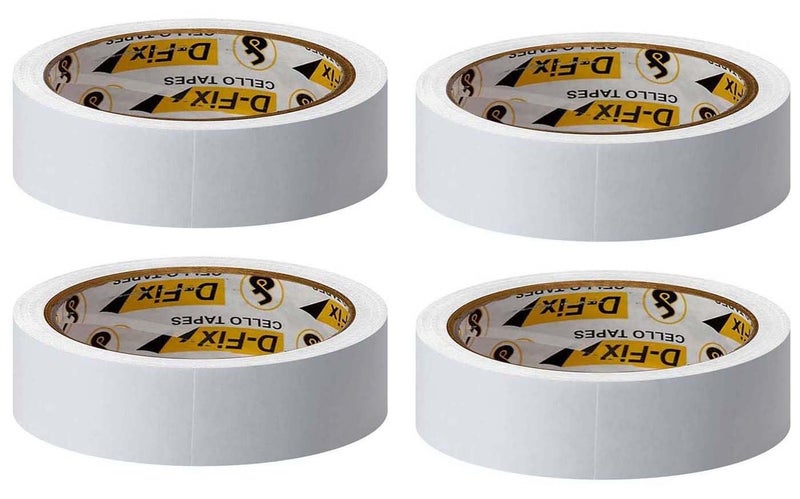 D-Fix ® Double Side Tissue Tape - 50 Meters in Length - 24mm / 1" Width - 4 Roll Per Pack - Easy Tear for Double Sided Adhesive Use, Best for Arts, Crafts, Photography, Scrapbooking - Image 1