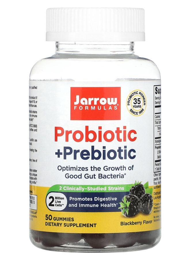 jarrow formulas Probiotic + Prebiotic Blackberry 2 Billion 50 Gummies
