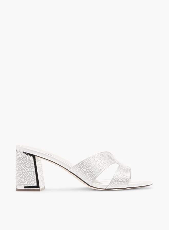 Celeste Womens Embellished Block Heels With Slip On Closure