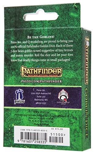 Q WORKSHOP Q-Workshop Pathfinder Rpg Goblin Purple & Green Ornamented Dice Set 7 Polyhedral Pieces (QWOPAT76) - Image 3