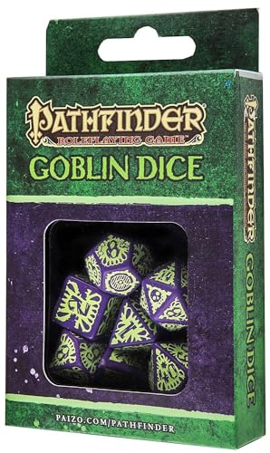 Q WORKSHOP Q-Workshop Pathfinder Rpg Goblin Purple & Green Ornamented Dice Set 7 Polyhedral Pieces (QWOPAT76) - Image 4