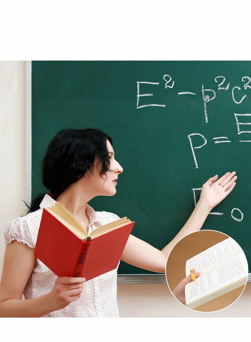 XiuWoo Dried Flower Resin Book Page Holder, 2 Pcs Transparent Thumb Ring Holder Handmade Personalized Bookmark Reading Accessories - Image 4