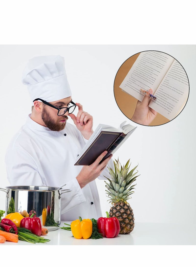 XiuWoo Dried Flower Resin Book Page Holder, 2 Pcs Transparent Thumb Ring Holder Handmade Personalized Bookmark Reading Accessories - Image 3