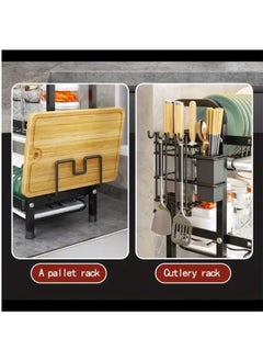 SHEE ONE Double Layer Dish Rack with Multiple Shelves and Draining Drawers - Stylish and modern design for organizing kitchen utensils  - Image 3