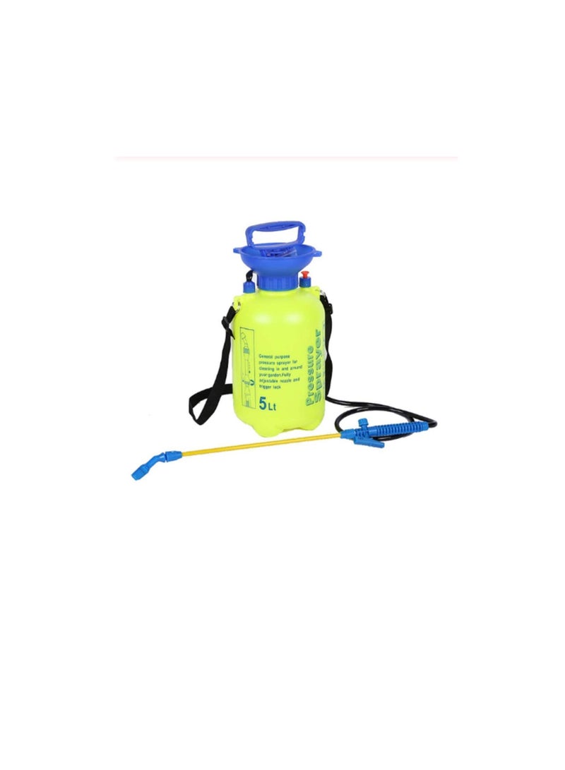 Lawn and Garden Portable Pressure Sprayer Pump for Herbicides Pesticides Fertilizers Mild Cleaning Solutions and Bleach Includes Shoulder Strap - 5Ltr - Image 1