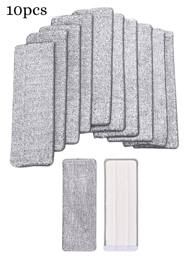 10 pieces wet and dry flat microfiber mop, size 30*11 cm, replaceable and washable - Image 1