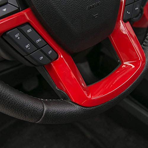 Keptrim for F-150 ABS Red Steering Wheel Cover Trim for 2015-2020 Ford F150, for 2017-2022 F250 F350, for 2018-2021 Ford Expedition - Image 5