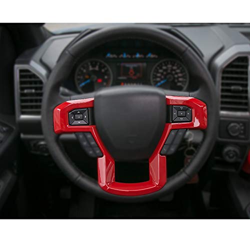 Keptrim for F-150 ABS Red Steering Wheel Cover Trim for 2015-2020 Ford F150, for 2017-2022 F250 F350, for 2018-2021 Ford Expedition - Image 3
