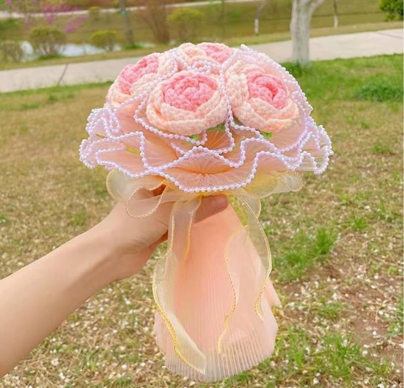 VRB Dec 2 Pcs (4 Yard/pcs) Floral Mesh Roll for Gift Wrapping, Flower Bouquets, DIY Crafts & Event Decor,flower bouquet gift packing Net for Decoration. (Peach) - Image 4
