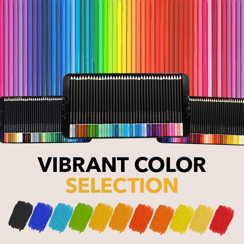 Castle Art Supplies Colored Pencils Set | 120 Premium Soft Core Coloring Pencils for Adults | Organized in Presentation Tin Case - Image 2
