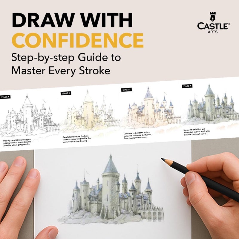 Castle Art Supplies Colored Pencils Set | 120 Premium Soft Core Coloring Pencils for Adults | Organized in Presentation Tin Case - Image 5