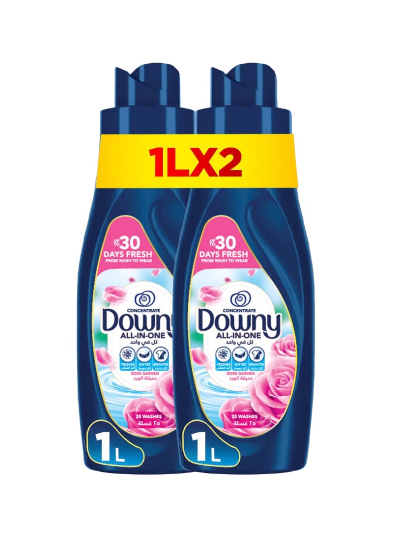Downy Rose Garden Dual Pack Fabric Softener All-In-One Concentrate 2 x 1L - Image 1