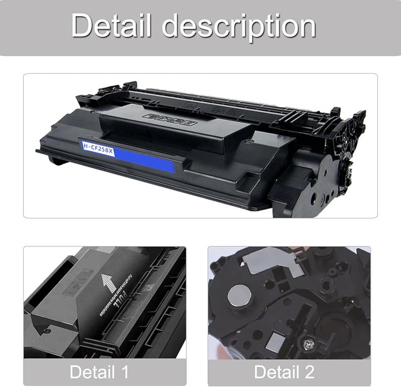 CF258X Extended Capacity Toner Cartridge with Chip for Efficient Printer - Image 4