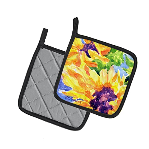 Caroline's Treasures 6132PTHD Flower - Sunflower Pair of Pot Holders Kitchen Heat Resistant Pot Holders Sets Oven Hot Pads for Cooking Baking BBQ, 7 1/2 x 7 1/2 - Image 2